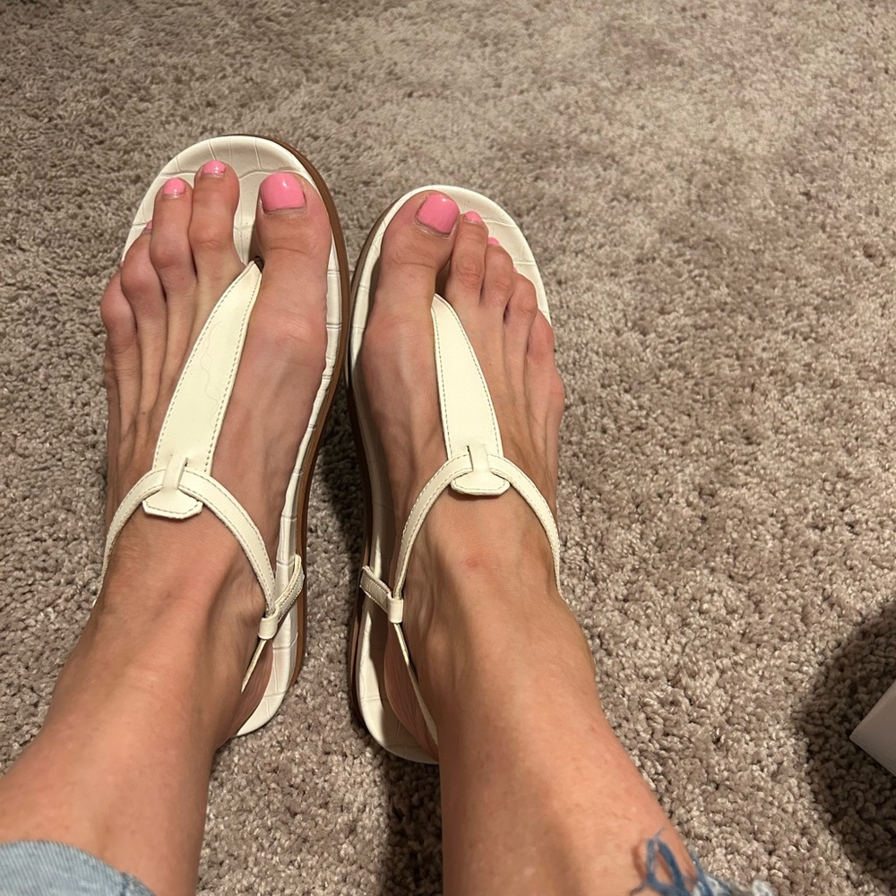 Samedelman Sandals Naomi, Ivory Leather  8 M